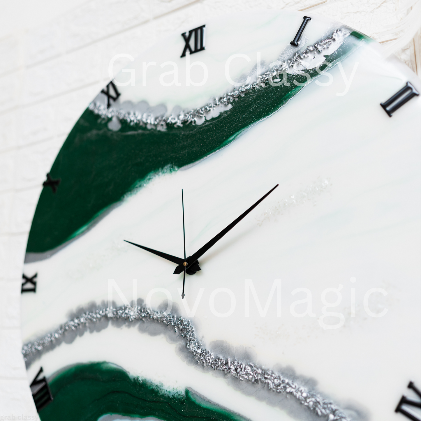 Ivy Handmade Resin Clock 17.5 Inches