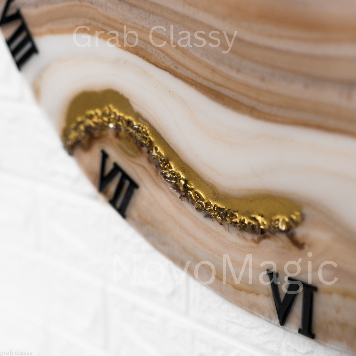 Sandy Silent Resin Clock