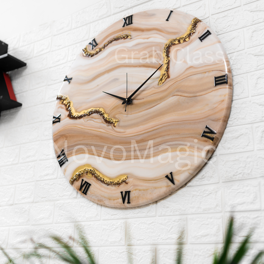 Sandy Silent Resin Clock