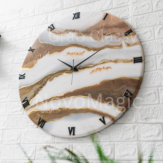 Choco Falls Handmade Resin Clock 27 Inches