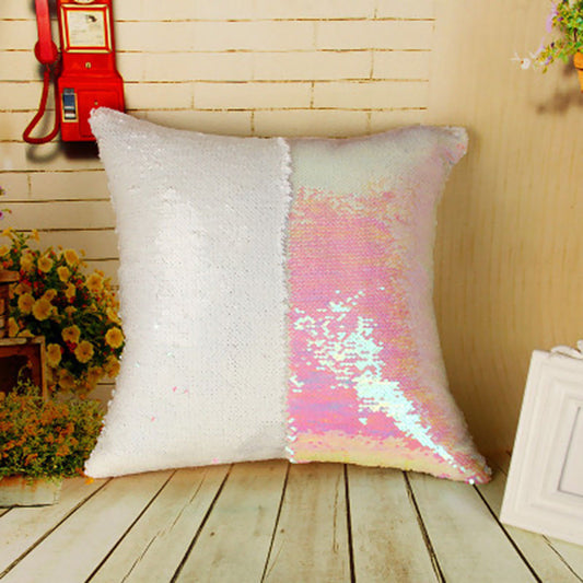 Mermaid Pillow Cover 16 X 16 Inches, Pillow Not Included (Iridescent White)