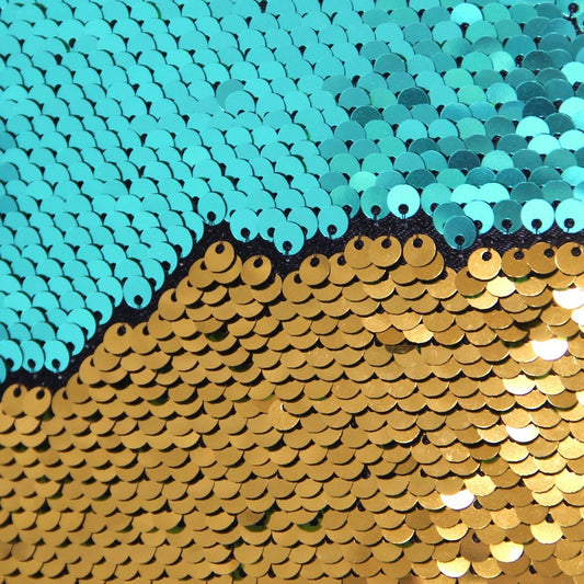 Mermaid Pillow Cover 16 X 16 Inches, Pillow Not Included (Turquoise/Gold)