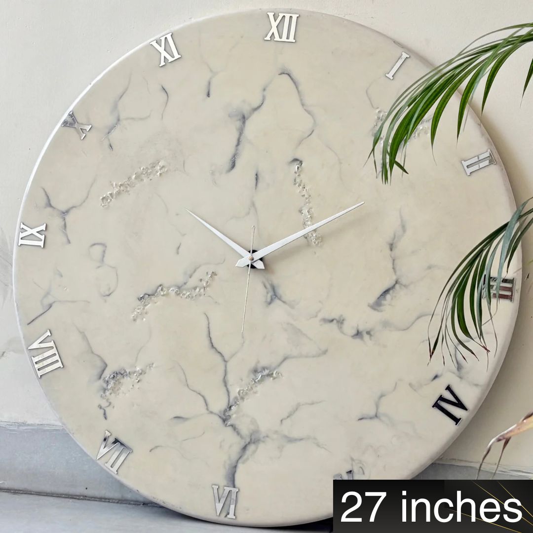 *Silver Dust Clock Large 27 Inches