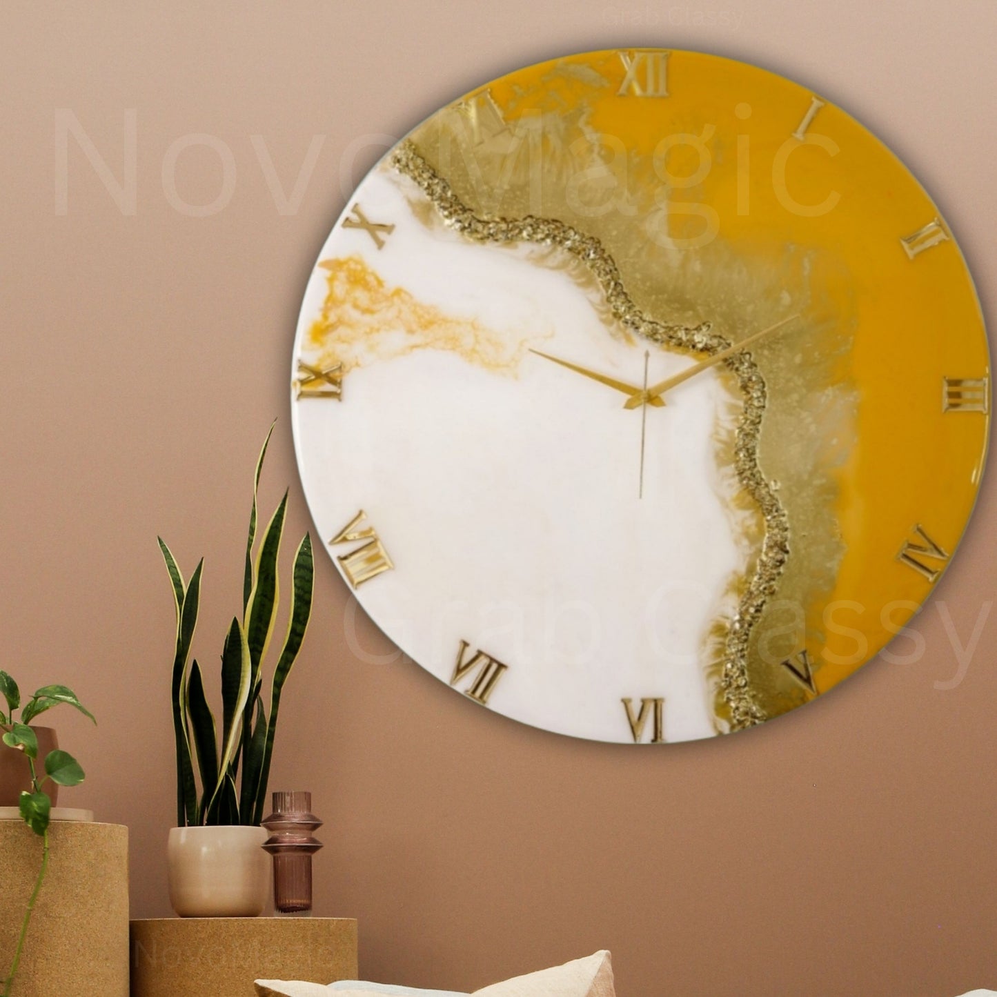 Fire Large Silent Clock 27 Inches