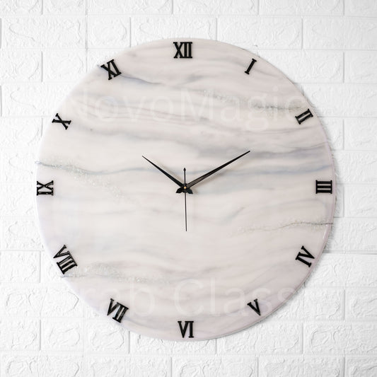 Silver Desert Medium Size Silent Clock 17.5 Inches