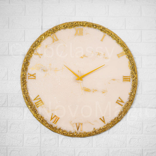 Golden Ring Medium Size Silent Clock 17.5 Inches