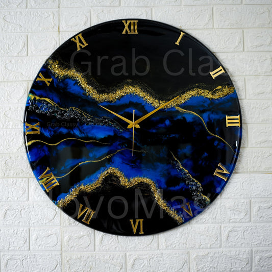 Blue Stunner Medium Size Silent Clock 17.5 Inches