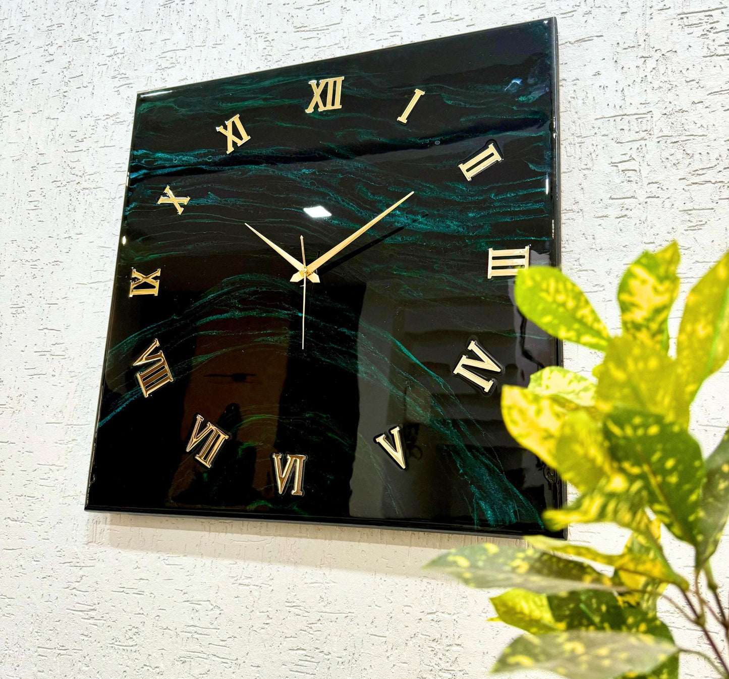 Lush Forest Square Large Silent Clock