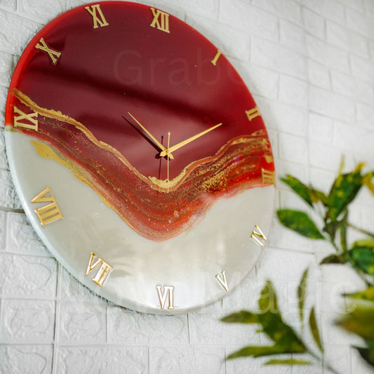 Red Stunner Medium Size Silent Clock 17.5 Inches