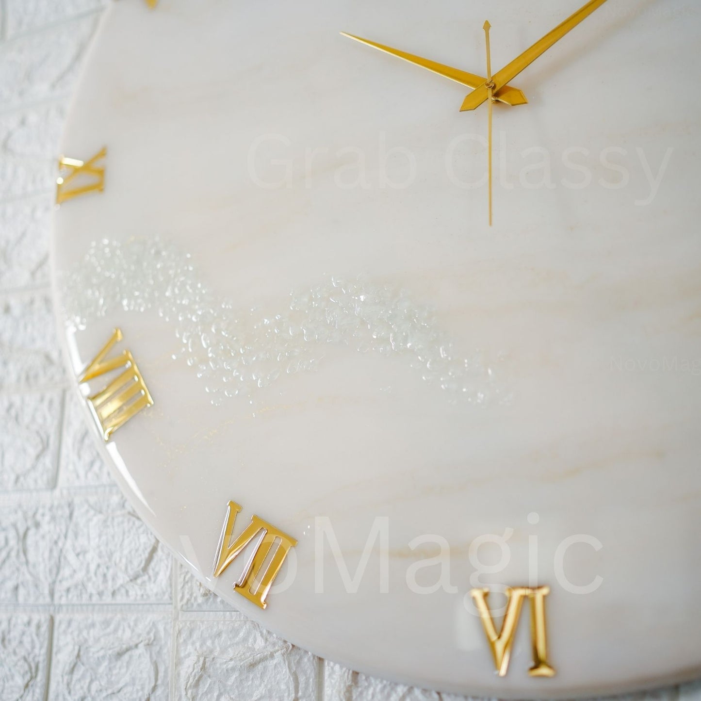 White Medium Size Silent Clock 17.5 Inches