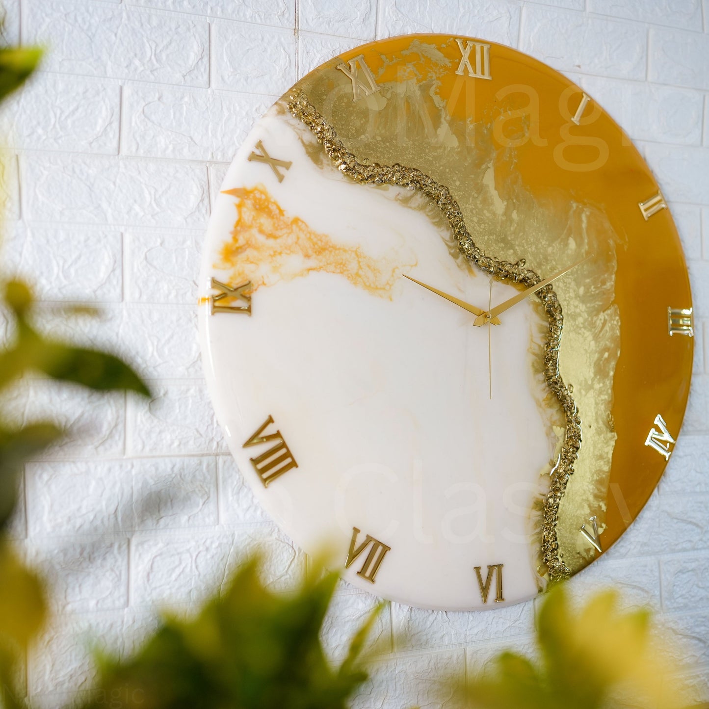 Fire Medium Size Silent Clock 17.5 Inches