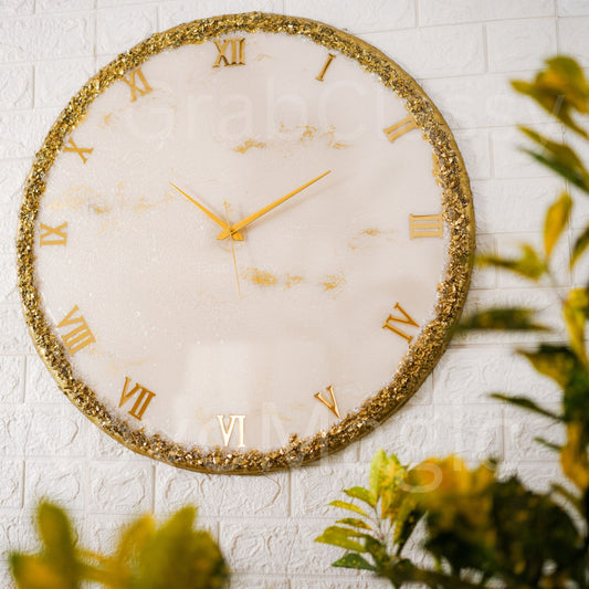 Golden Ring Medium Size Silent Clock 17.5 Inches