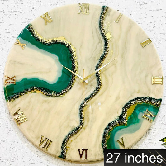 *Green geode Clock Large 27 Inches