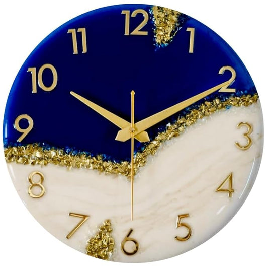 Blue Gold Peak Silent Clock 30cm