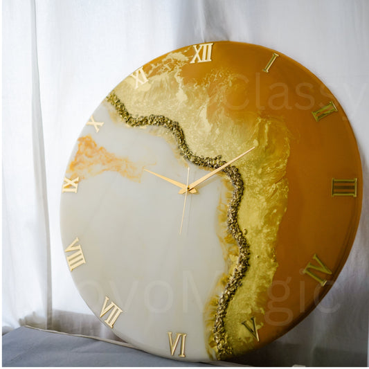Fire Medium Size Silent Clock 17.5 Inches