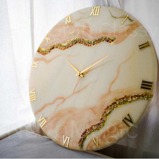 Flames Medium Size Silent Clock 17.5 Inches