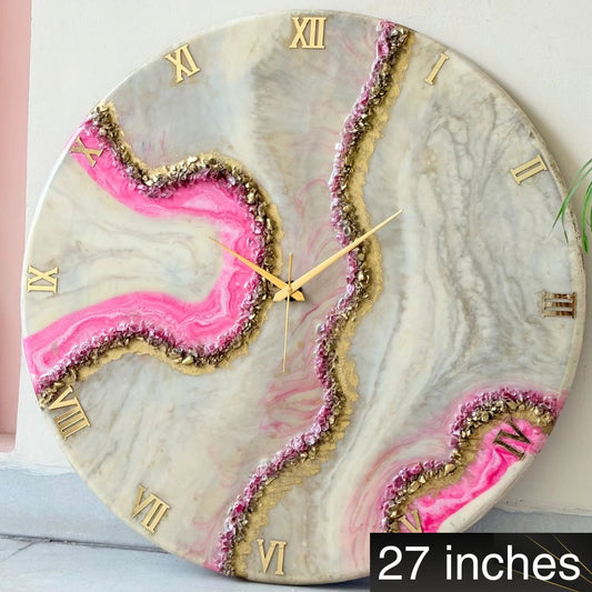 *Geode Pink Clock Large 27 Inches