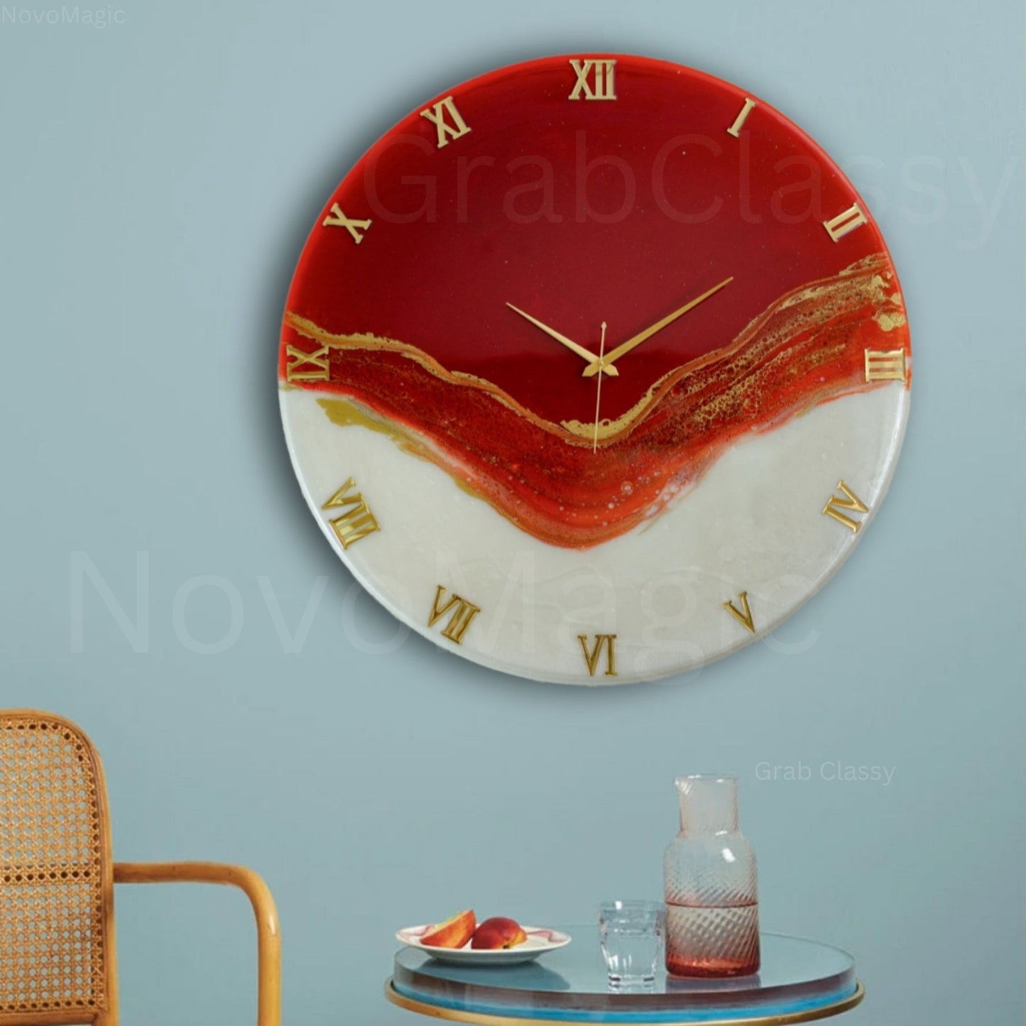 Red Stunner Large Silent Clock