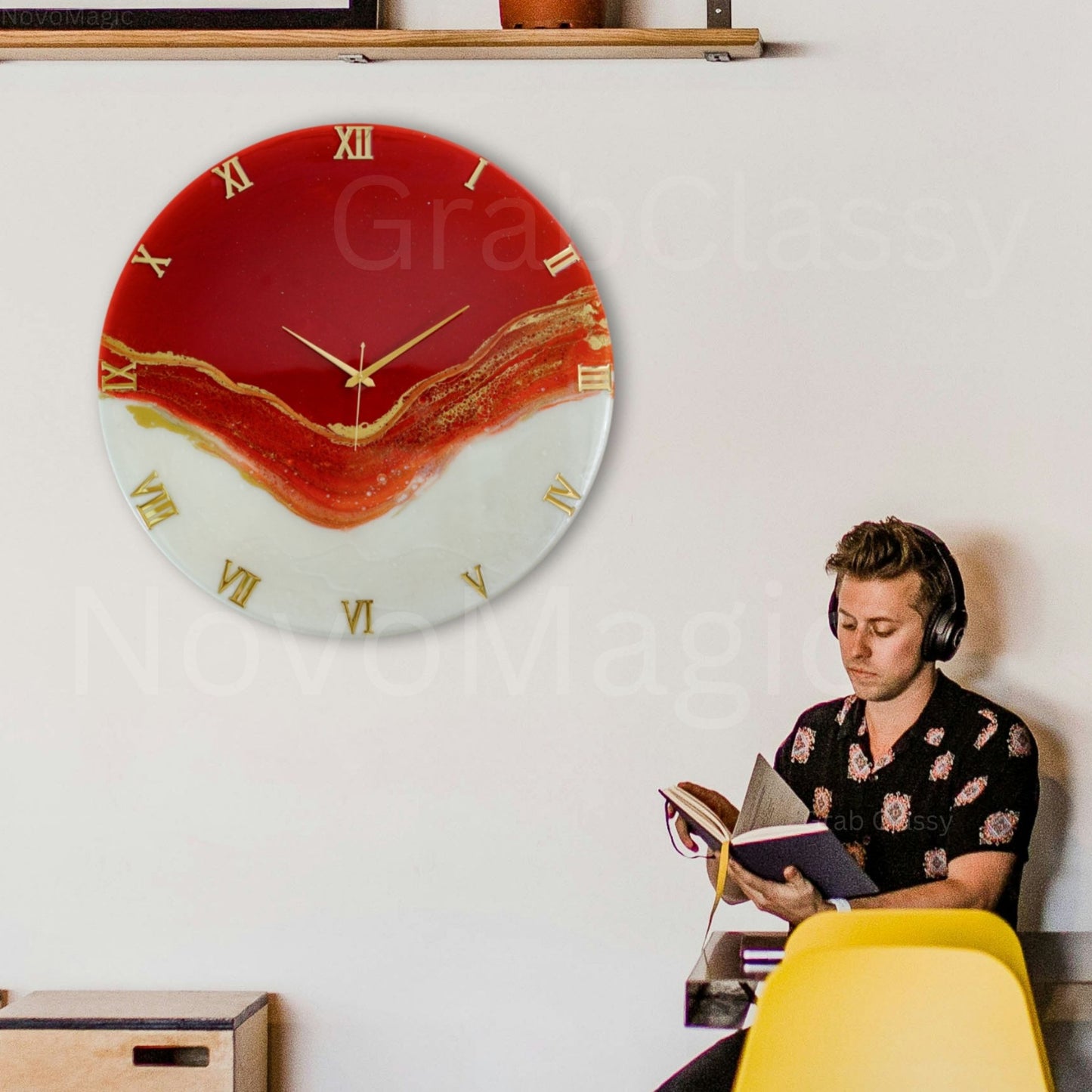 Red Stunner Large Silent Clock