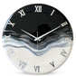 Silver Marble Silent Clock