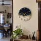 Blue Swipe silent Clock 17.5 inches