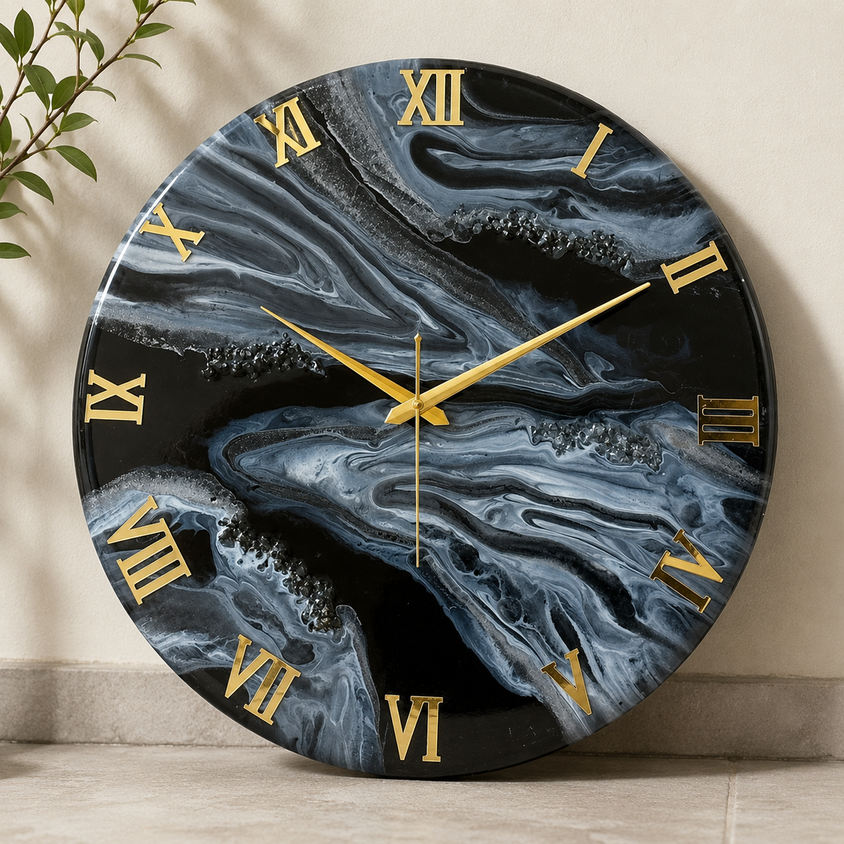 White Black Silent Clock 17.5 inches (CS)