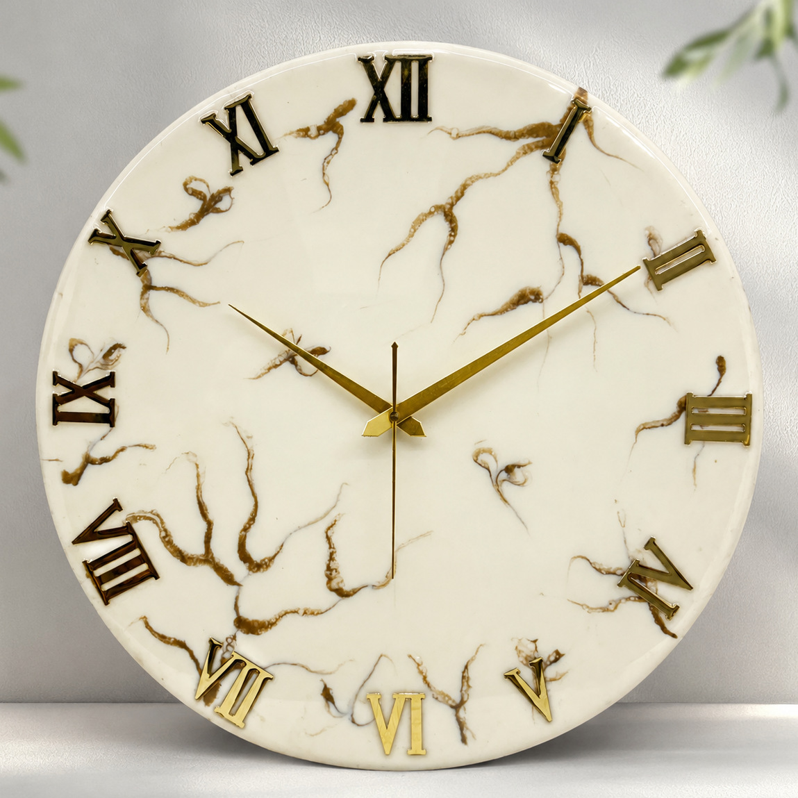 Copper Stripes Silent Clock 17.5 inches