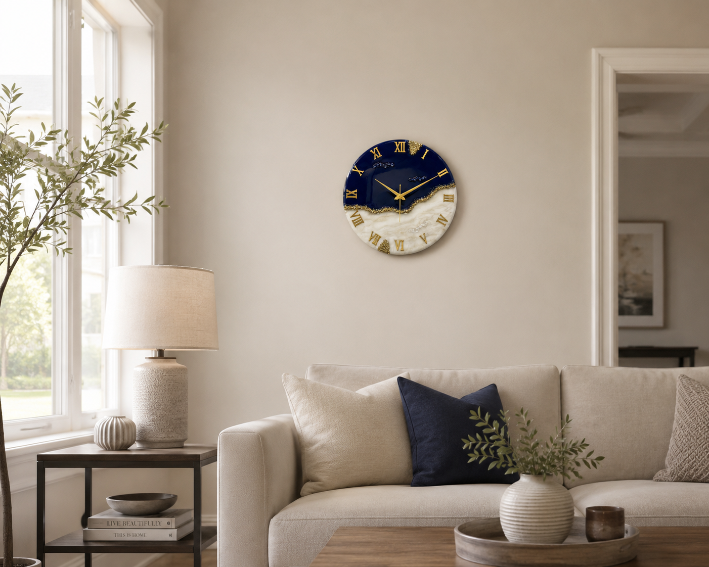 The Blue Peak Resin Clock 17.5 inches