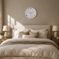Beige Silent Clock 17.5 inches