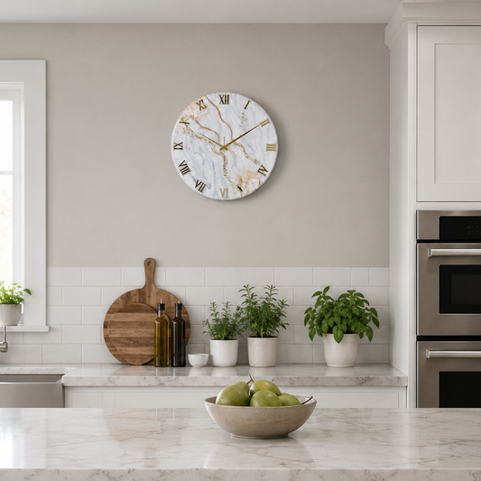 Beige Silent Clock 17.5 inches