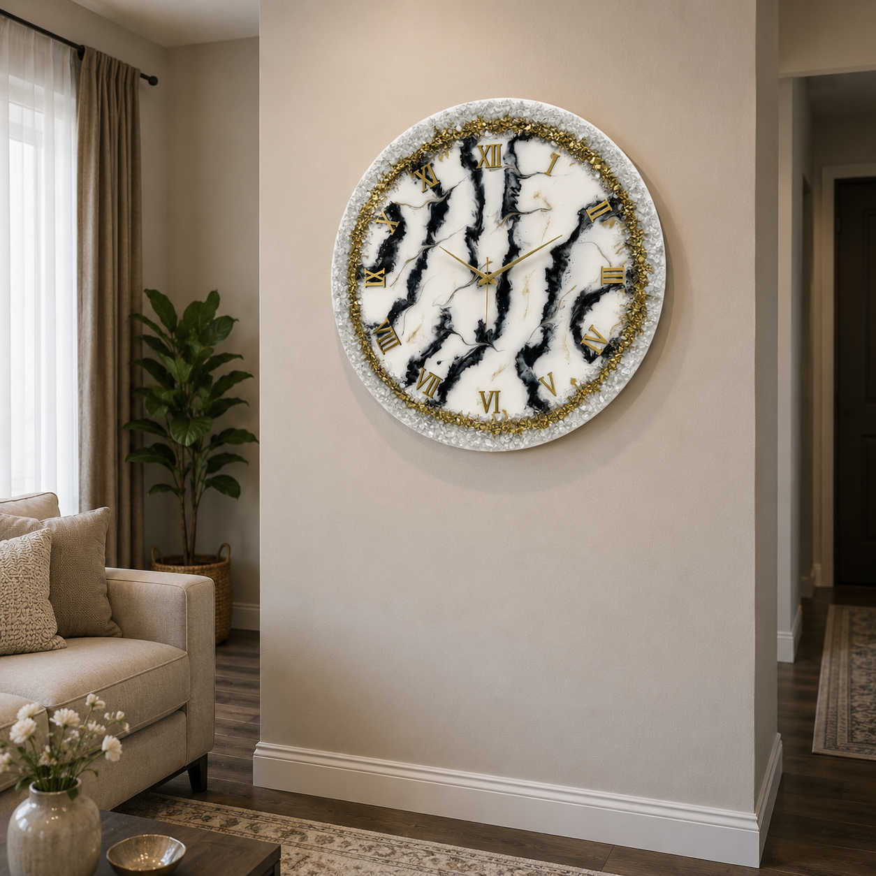 Onyx Crown Clock 17.5 inches
