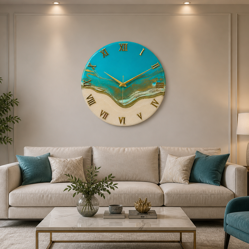 Green Resin Clock Large By Novo Magic