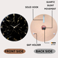 Black Marble Finish Silent Resin Clock