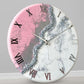 Pink Marble Silent Clock