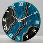 Black Blue Geode Silent Clock 17.5 inches