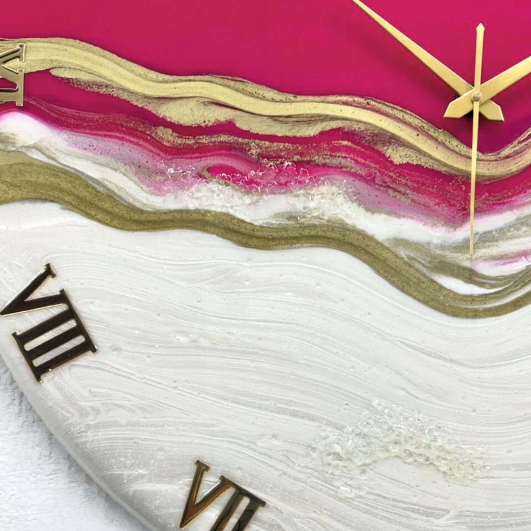 Pretty Pink Large Silent Clock