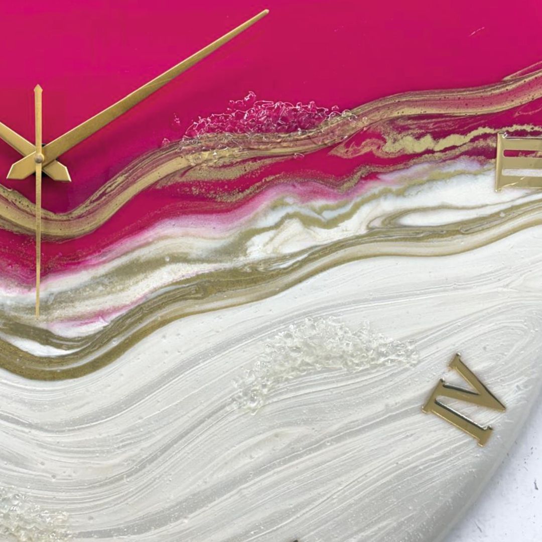 Pretty Pink Silent Clock 30cm