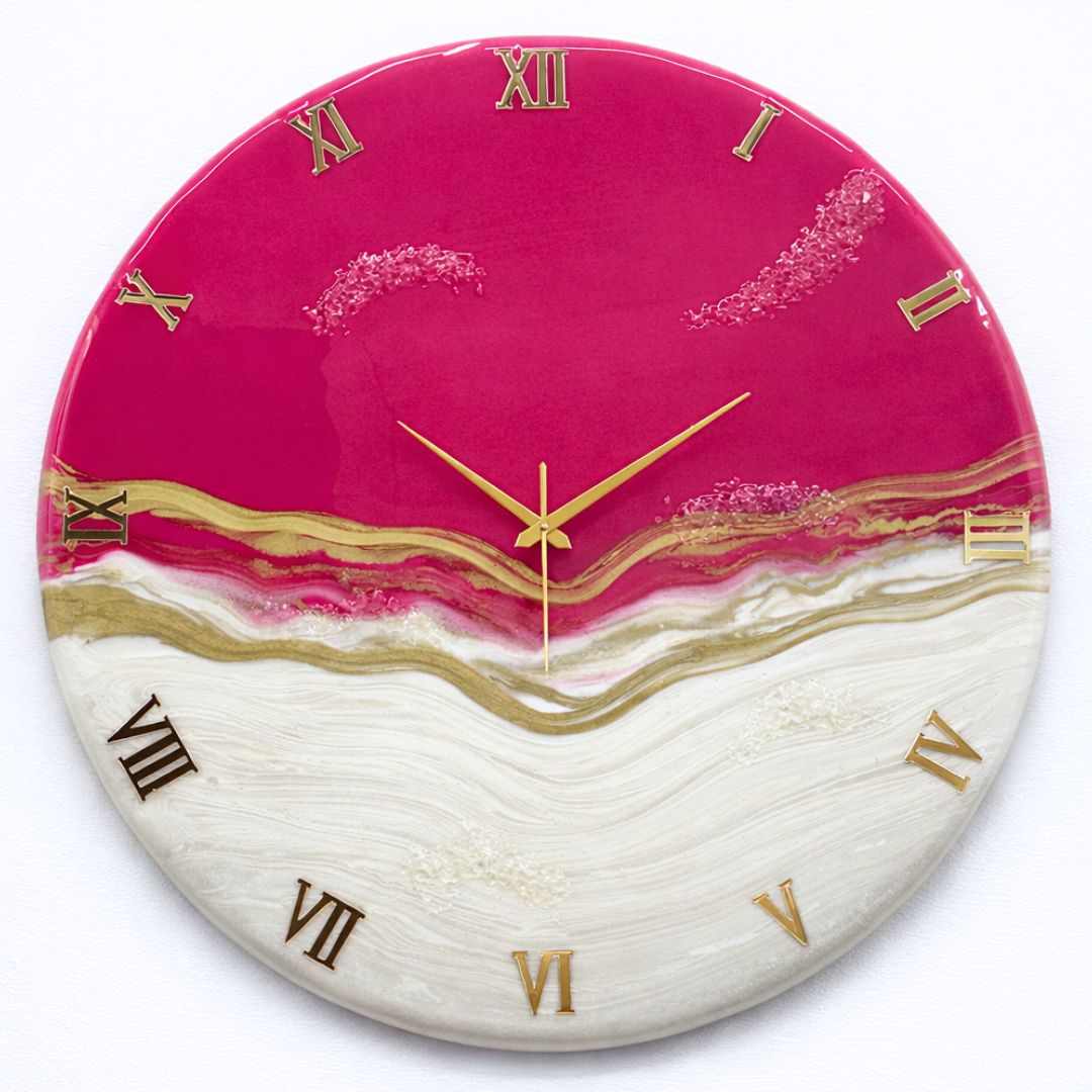 Pretty Pink Large Silent Clock