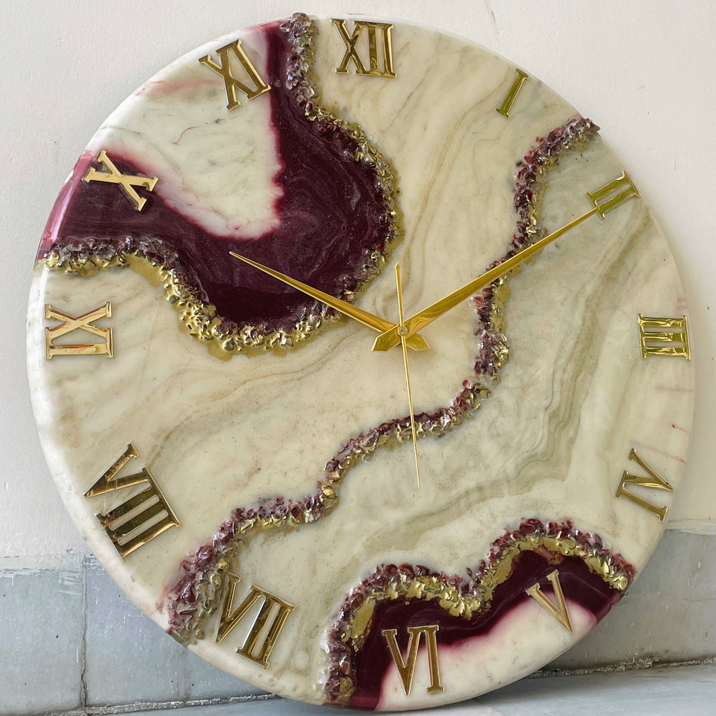 *Cherry  Silent Clock 17.5 inches