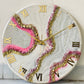 *Pink geode  Silent Clock 17.5 inches