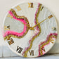 *Pink geode  Silent Clock 17.5 inches