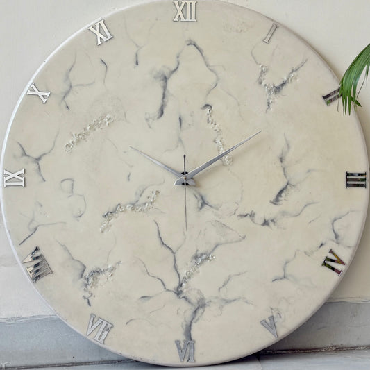 *Silver Dust Clock Large 27 Inches