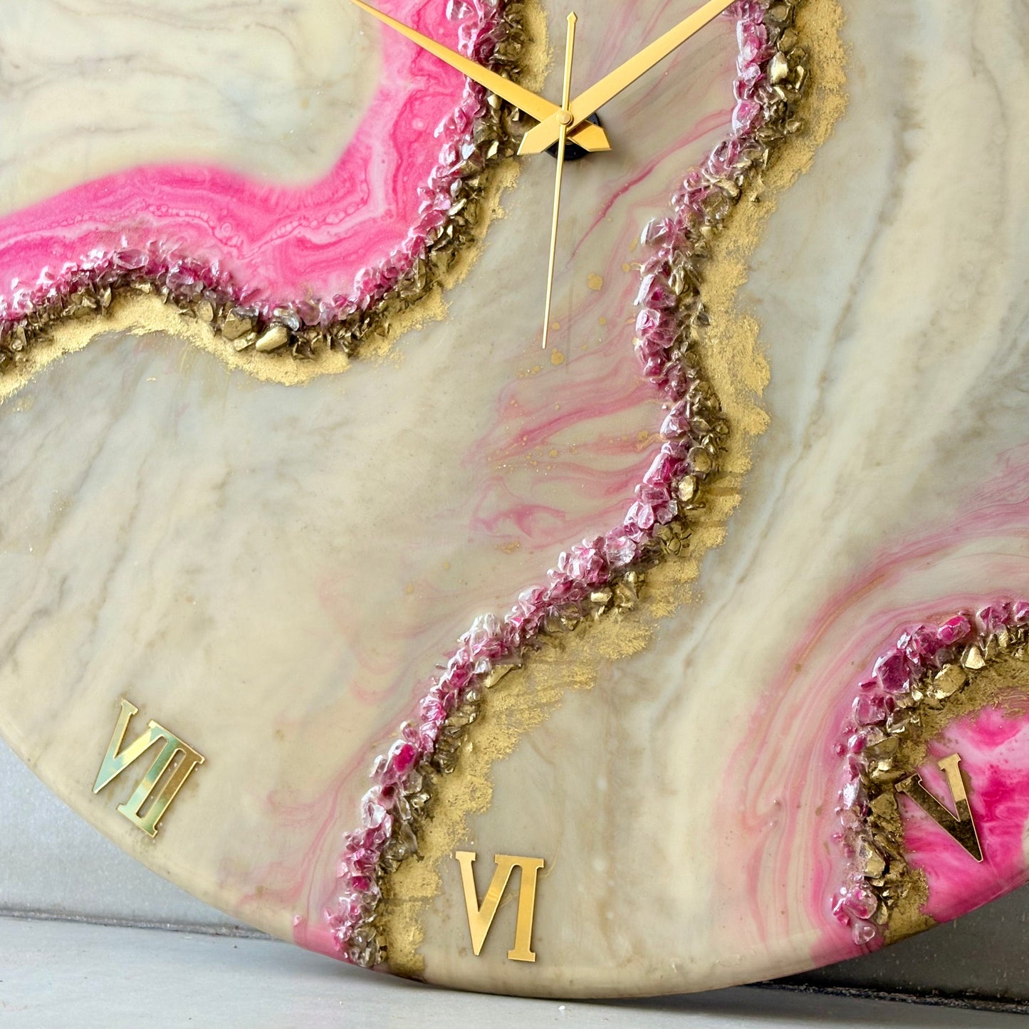 *Geode Pink Clock Large 27 Inches