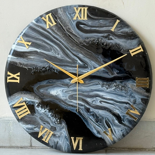 White Black Silent Clock 17.5 inches