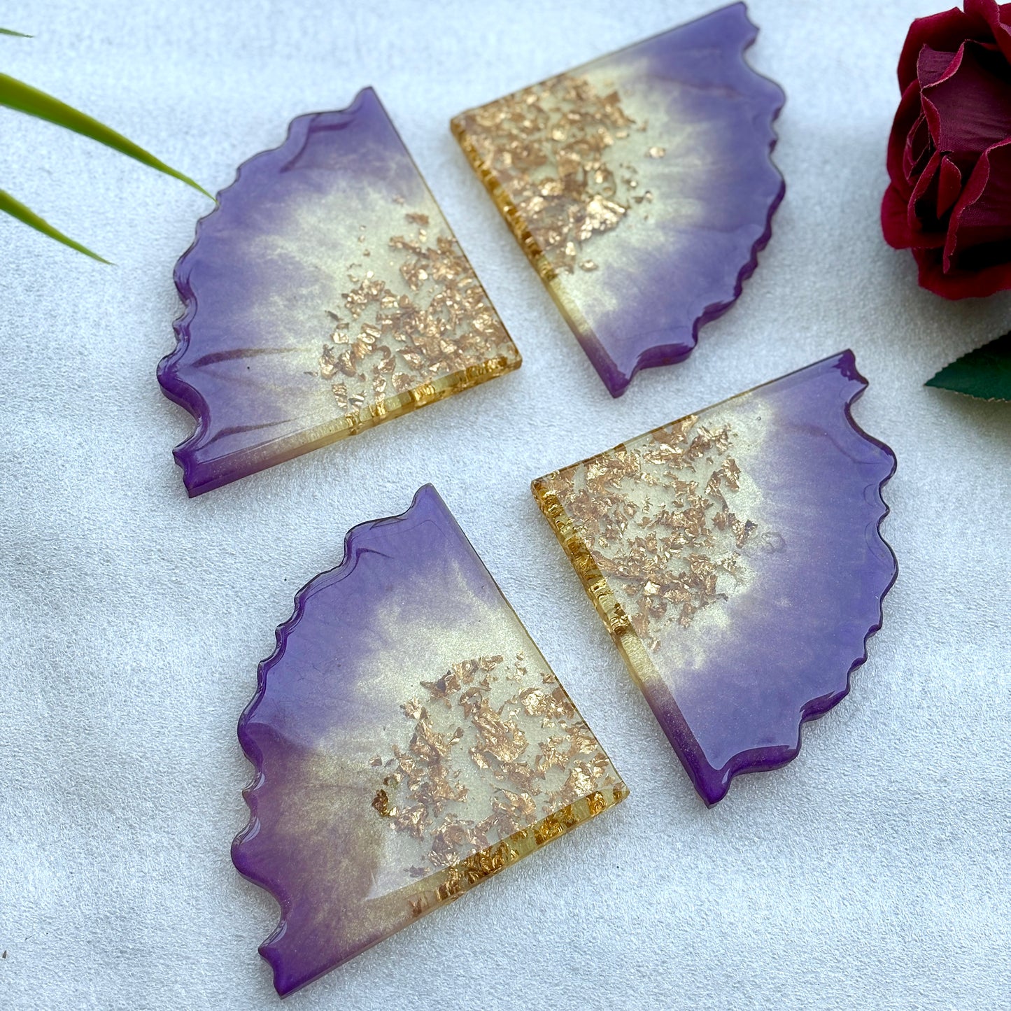 Purple - Handmade Resin Coasters Set Of 4