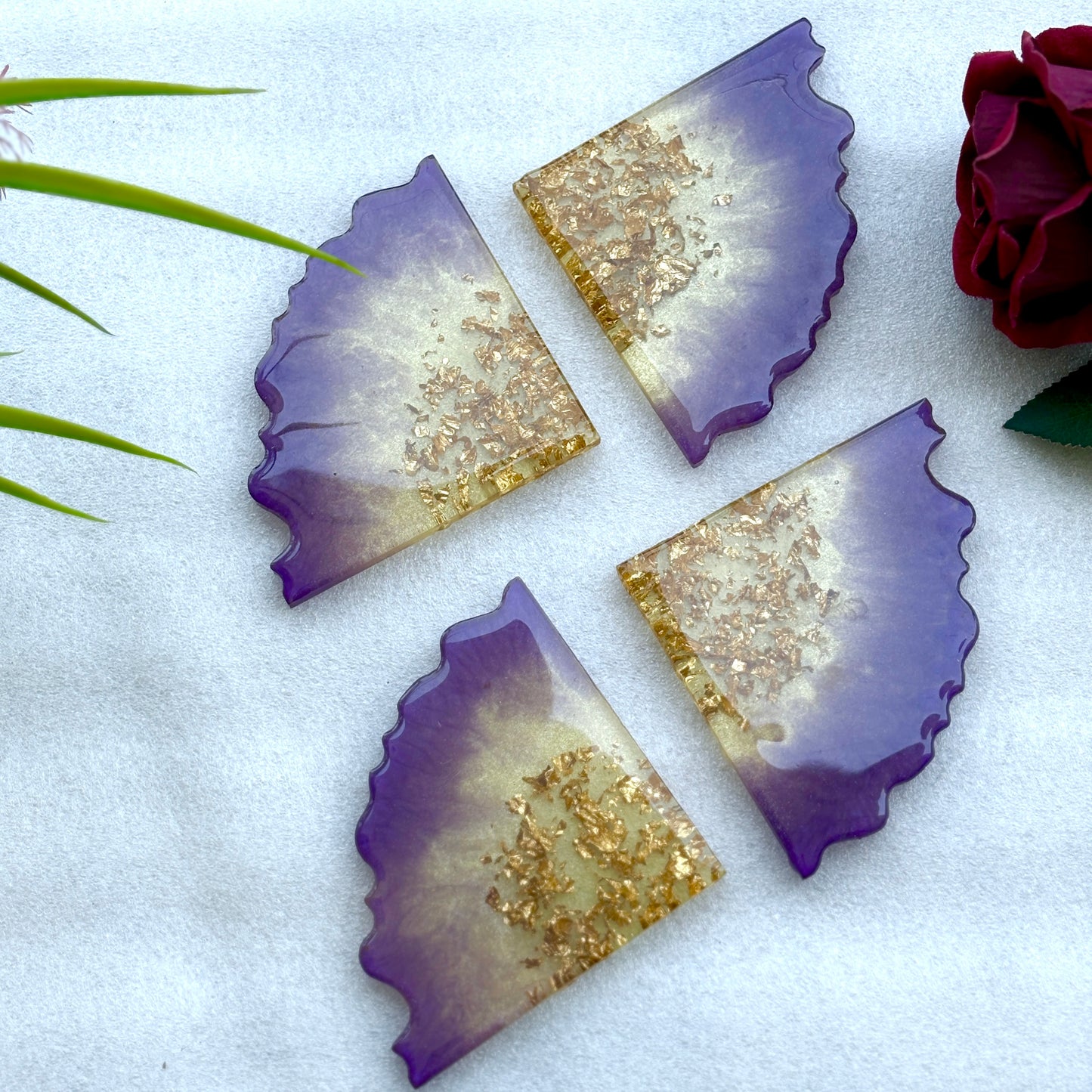Purple - Handmade Resin Coasters Set Of 4