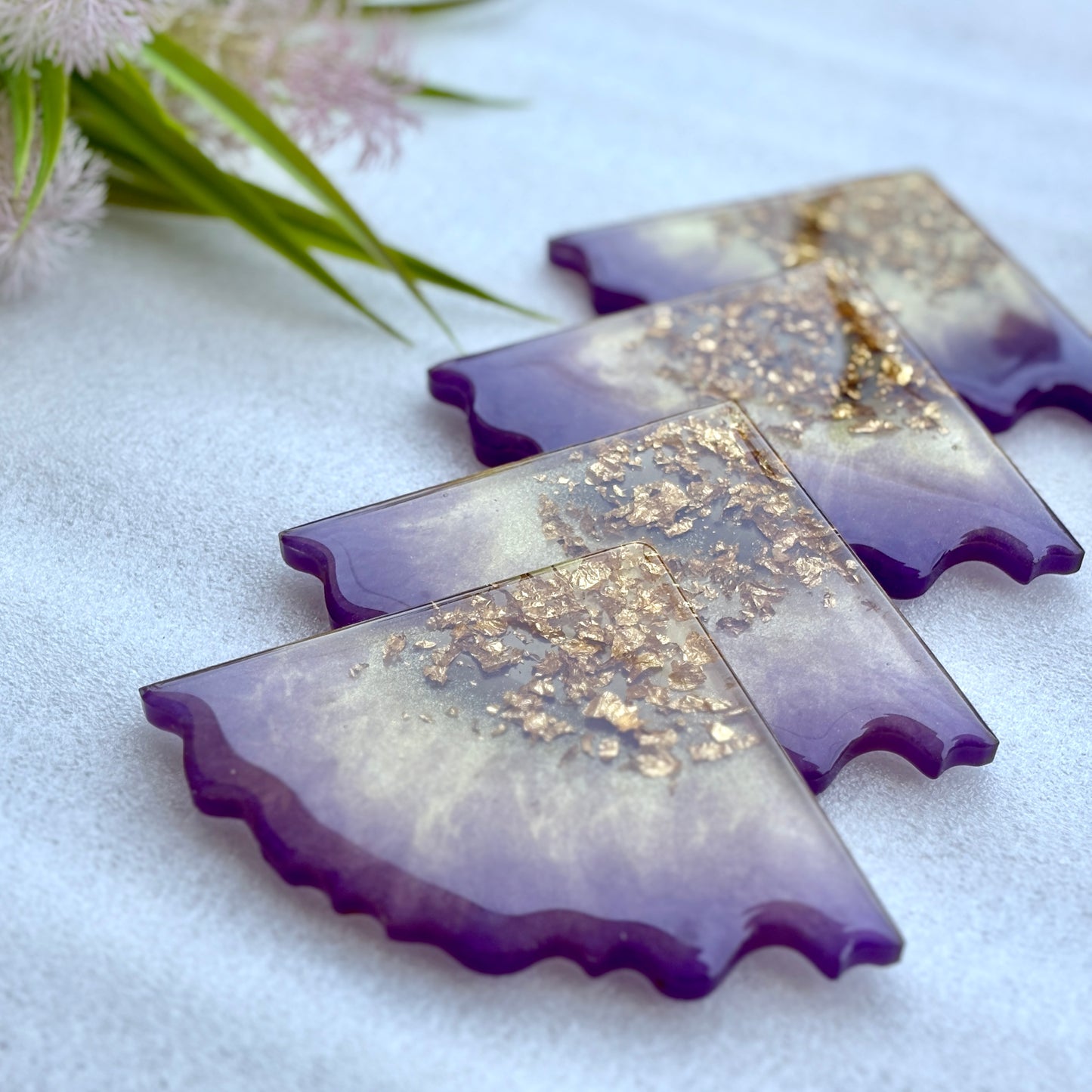 Purple - Handmade Resin Coasters Set Of 4