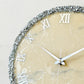 *Silver Ring  Silent Clock 17.5 inches