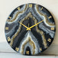 *Black Geode Silent Clock 17.5 inches
