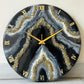 *Black Geode Silent Clock 17.5 inches